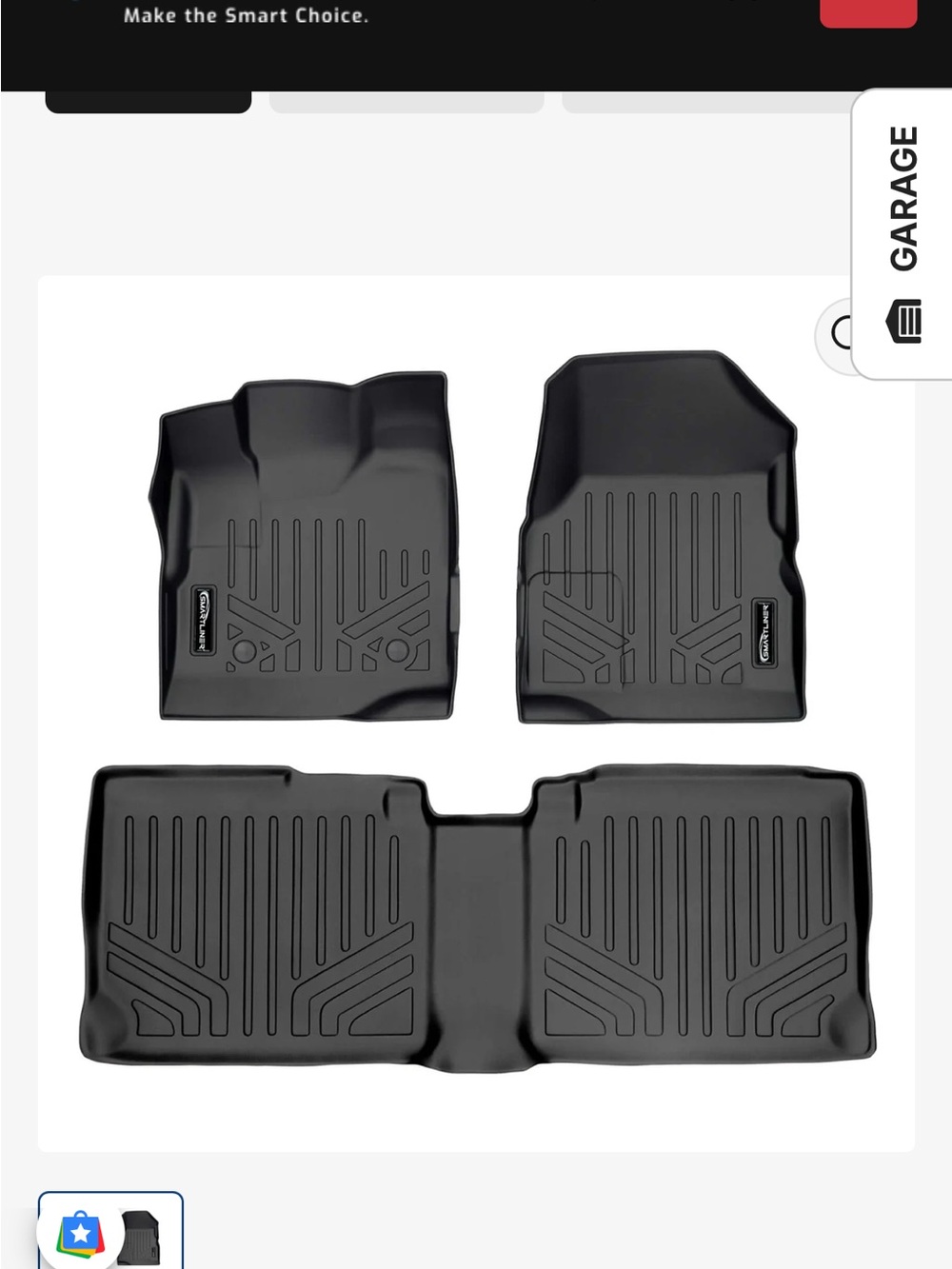 Garage Black All-Weather Car Floor Liners Set. Used for a 2017 Chevy equinox